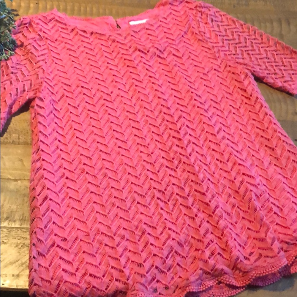 Sabine salmon lace blouse size medium